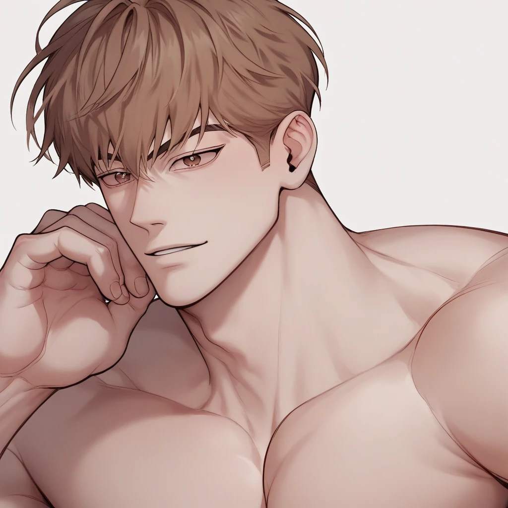 ((Best quality, chedevr)), boy, Japanese men's , blue hair, Brown eyes, full length, large burn on the right eye.