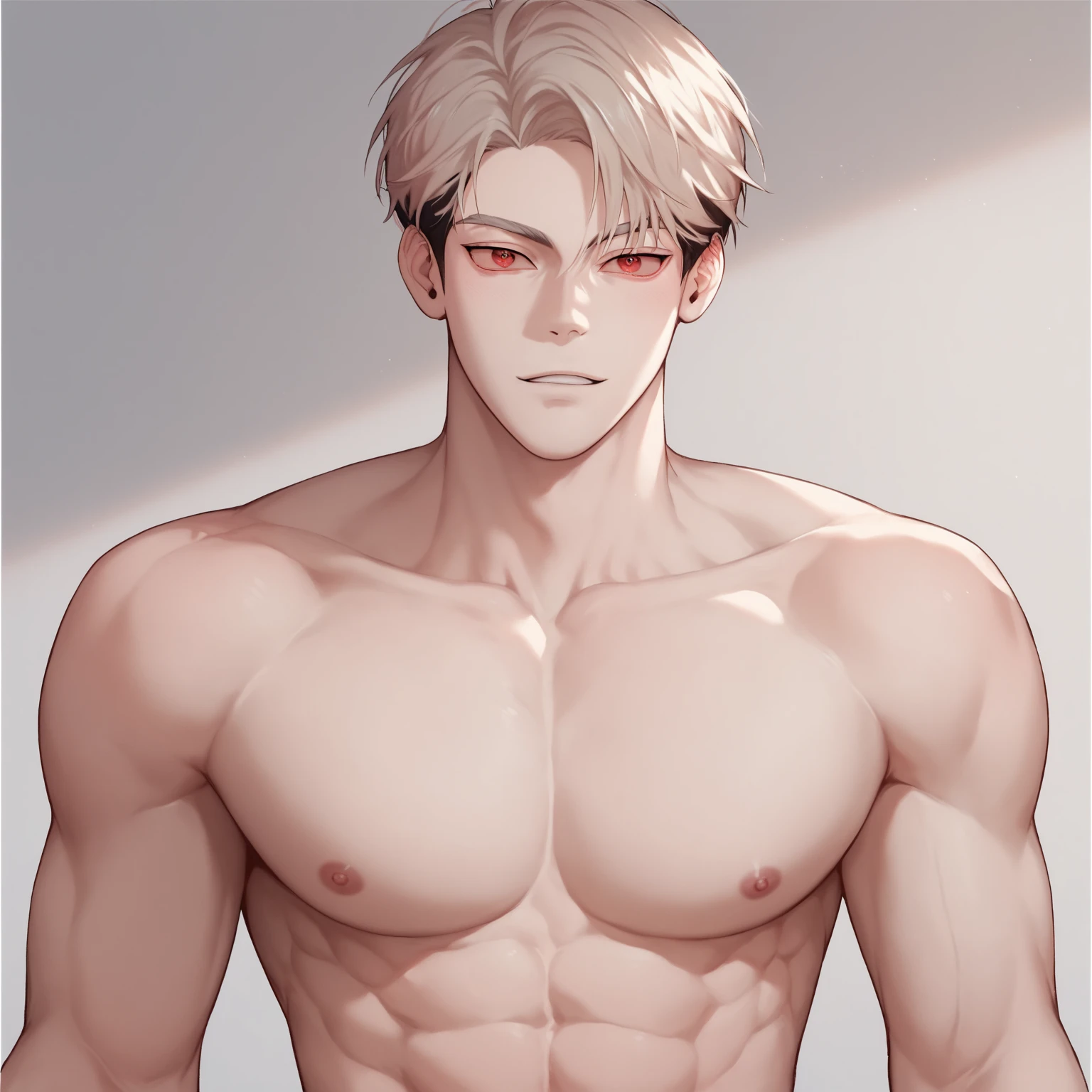 ((best quality)), ((masterpiece)), (detailed), ((best quality)), ((masterpiece)), (detailed), ((best quality)), ((masterpiece)), (detailed), Toji Fushiguro. anime guy with no shirt and no shirt on holding a jacket, [ adamantly defined abs ]!!, [ rigidly defined abs ]!!, muscular!!, prefect body, muscular!!!, big chest, abs, with abs, muscular body, ripped, lean and muscular, super buff and cool, lean but muscular, bare chest, perfect and proportional body, muscular!