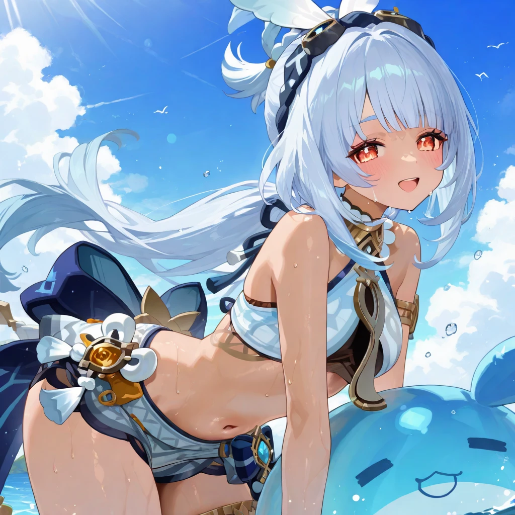 Swimwear、Concept Art、masterpiece、smile、Upper Body、high resolution、Playing in the sea