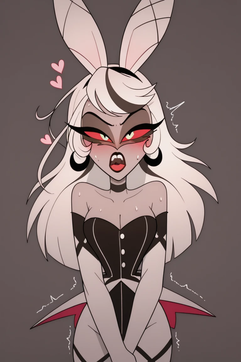 (demon form:1), Verosika Mayday, (black and white dress with black details:1.5), (x and o on dress), (dress, black thigh high stockings, black heels:1.2), (succubus wings, wings), (pink red skin, white/pink hair, loose hair, long hair, demon:1.2), (hot pink skin, demon, succubus:1.2), (pink eyes, glowing pink and yellow eyes, demon eyes, yellow sclera:1.2), (demon girl, colored skin, pink red skin, horns, colored sclera, yellow sclera, tail, torn clothes, maxi dress, white long gloves), (realistic:1.2), (masterpiece:1.2), (full-body-shot:1),(Cowboy-shot:1.2), hell beach background, neon lighting, dark romantic lighting, (highly detailed:1.2),(detailed face:1.2), (gradients), colorful, detailed eyes, (detailed landscape:1.2), (natural lighting:1.2),(detailed background),detailed landscape, (dynamic pose:1.2), close shot, solo, <lora:VerosikaMayday:0.8> <lora:add_detail:0.3> <lora:hipoly3DModelLora_v10:0.05> <lora:RSERomantic_RSESofiko_RSEEmma-v1:0.1>