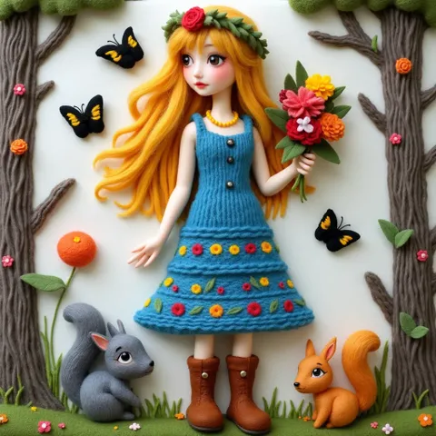 ผู้หญิงที่เก็บดอกไม้