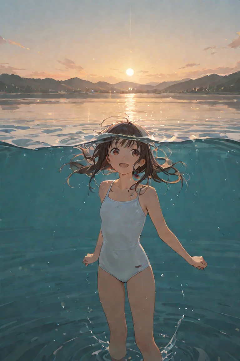 1 girl in, serene expression, ojos morados fascinantes, Cabello largo, ((cabello rosado)), (((Yellow turtleneck swimsuit))), (((sentada en una roca con las piernas cruzadas))),postura serena, piel de porcelana, rubor sutil, (edge lighting): 1.2, warm tones, resplandor solar, sombras suaves, colores vibrantes, Pictorial effect, Dreamy atmosphere BREAK scenic lake, Distant mountains, salsa, aguas tranquilas, reflejo, nubes iluminadas por el sol, ambiente tranquilo, Idyllic sunset, ultra detallado, arte oficial, fondo de pantalla de unidad 8k, Zentangle, mandala,sin mangas,