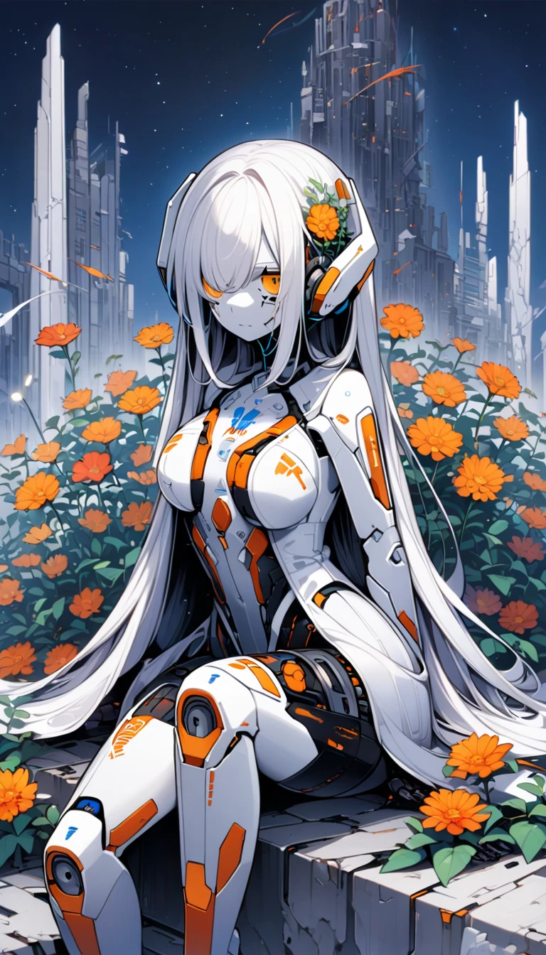 (extreme level of detail:1.2), intricate,masterpiece,best quality,ultra detailed,(waifu:1.3),[by wlop | by fuenze],[adult:teenage:0.5], [Extremely sexy:Extremely elegant:0.5] girl with teenage body in [grass field:flowers field:0.5], [Rusian Cyberpunk:Japaneese Fantasy:0.5], [Fantasy mountains:Cyberpunk city:0.5] background,  [Russian cyberprothesis:Japaneese magic prothesis:0.5], starry night sky with magic traces