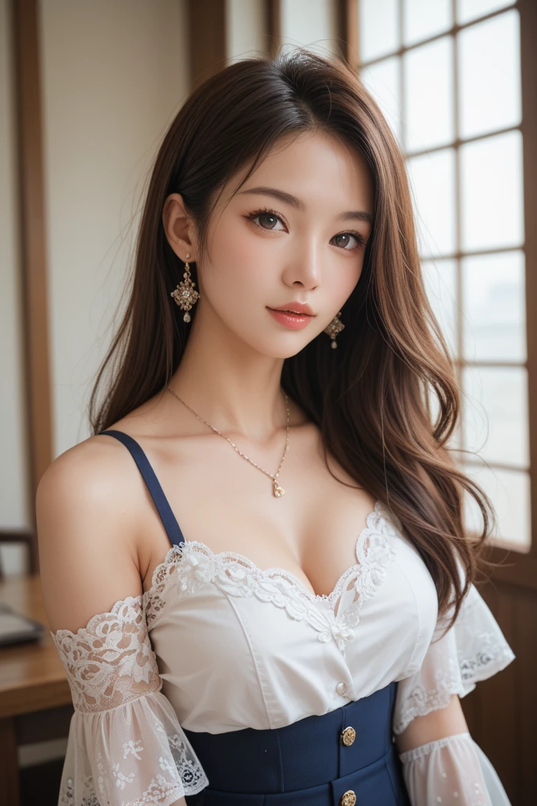 Classy sex appeal、Beautiful woman、Transparent skin、Perfect natural light、8K High Resolution、High resolution、Glowing Beautiful Skin、Transparent beauty、masterpiece、Moist eyes、Bright spot、Gravure quality、Light hair color、Fantastic medieval European style、Magical fantasy world、High Priest、Has a magic baton、Priest's attire、In the sacred palace