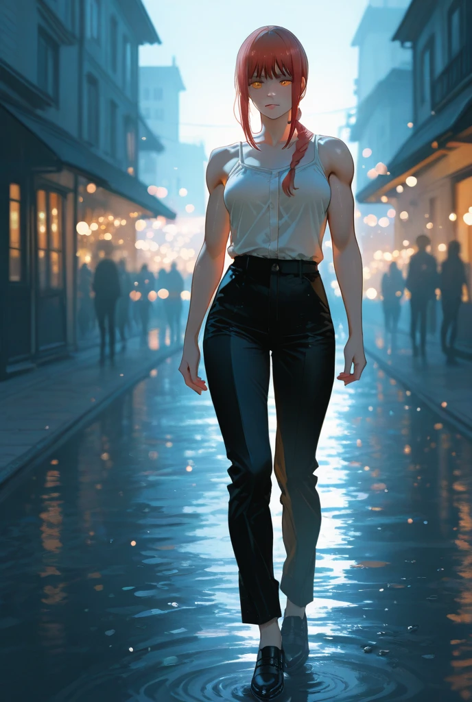 Portrait of beautiful ginger woman with wet shirt and freckles, in a rainy urban street, surrounded by colorful umbrellas and reflections, cinematic, rim light, 4k textures, soft cinematic light, adobe lightroom, photolab, hdr, highly detailed, sharp focus, soothing tones, hyperdetailed, low contrast, soft cinematic light, exposure blend, hdr,