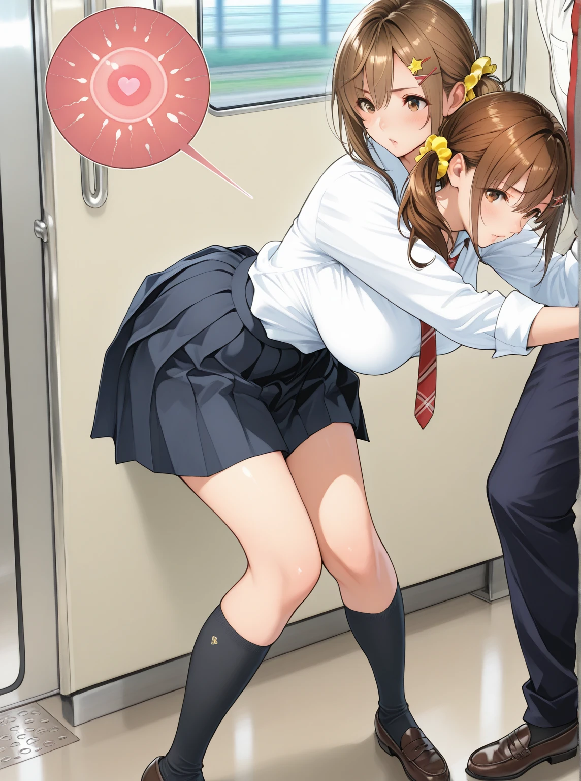 Multiple penises,Slender and sexy woman,Cum in mouth,deep throat ,Black thigh-high boots,Beige jean shorts,in the train,Molester,Multiple men,A man grabs a woman's arm,Put your hands behind your back,penis,rape,Sex,Creampie,semen,profile,