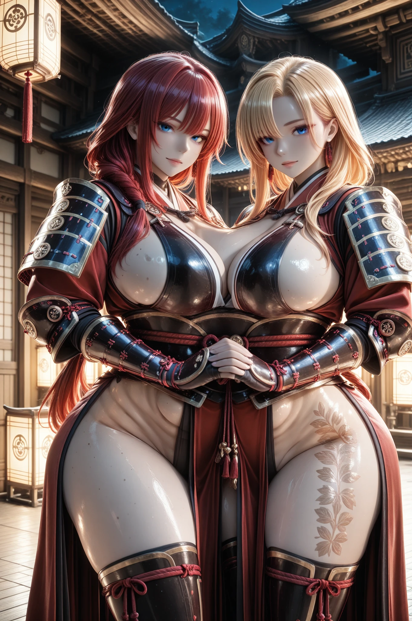 (masterpiece:1.3), (Highest quality:1.2), so beautiful, (Ultra-high resolution:1.2), (Very detailed:1.2), (Intricately detailed:1.3), Unique artwork, (Realistic:1.3), Beautiful artwork, 3d, Depth of written boundary, One girl, Mature Woman, Beautiful face in every detail, Beautiful eyes in every detail, Captivating smile, Beautiful, radiant skin down to the last detail, Huge breasts, (Saggy breasts:1.2), Wide Hips, Thighs, Ivy Soul, (Muscular:1.1), Abdominal muscles, Silver Hair, short hair, leotard, (Covered nipples:0.6), Nipple slip, High leg, (Crotch bite:1.2), Revealing clothing, Knee socks, Boots High Heels, Shoulder Armor, Gauntlet, gloves, View your viewers, (Abandoned:1.2), Ancient castle, Remains, Remaining, torches, rubble, Dutch Angle,