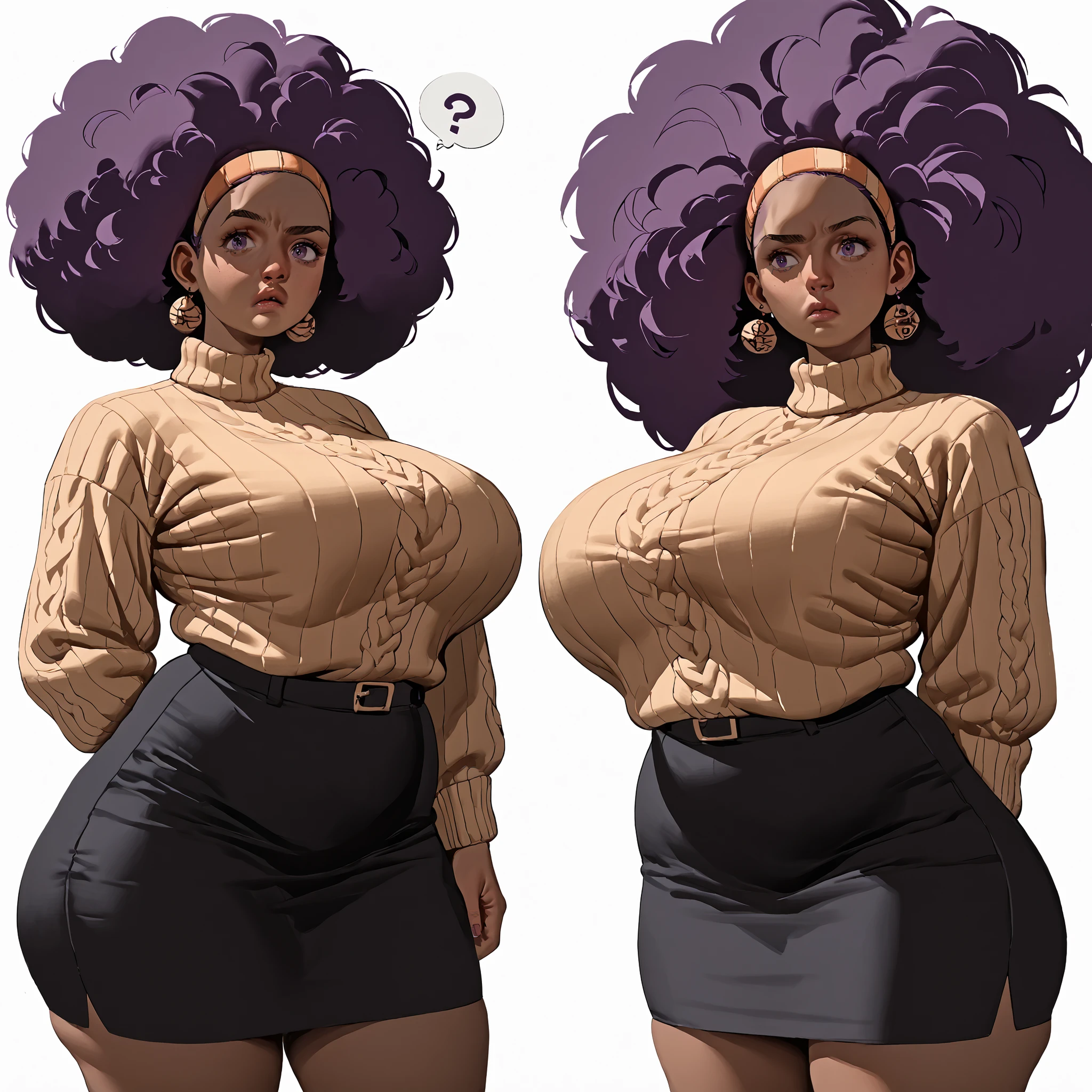 sketches of an overweight woman, (((obsessive woman)))), smiling, brown eyes, (face with afro features), ultra defined face, sharp focus, ((brown skin)), fleshy lips, wide hips, wide back, wearing light jeans, (((street art style)), ripped jeans and leather sandals, highlighted dark hair, (((curly hair)), localized fat, (((wide waist)))), (front pose), (side pose), (back pose),  high quality character design, character design art, artstation art, highly detailed character design, sharp focus, cinematic visual, comic drawing concept art, comic art, character design, professional character design, character design concept art, concept art concept art, colorful concept art, character concept art,  stylized character design, [character design]