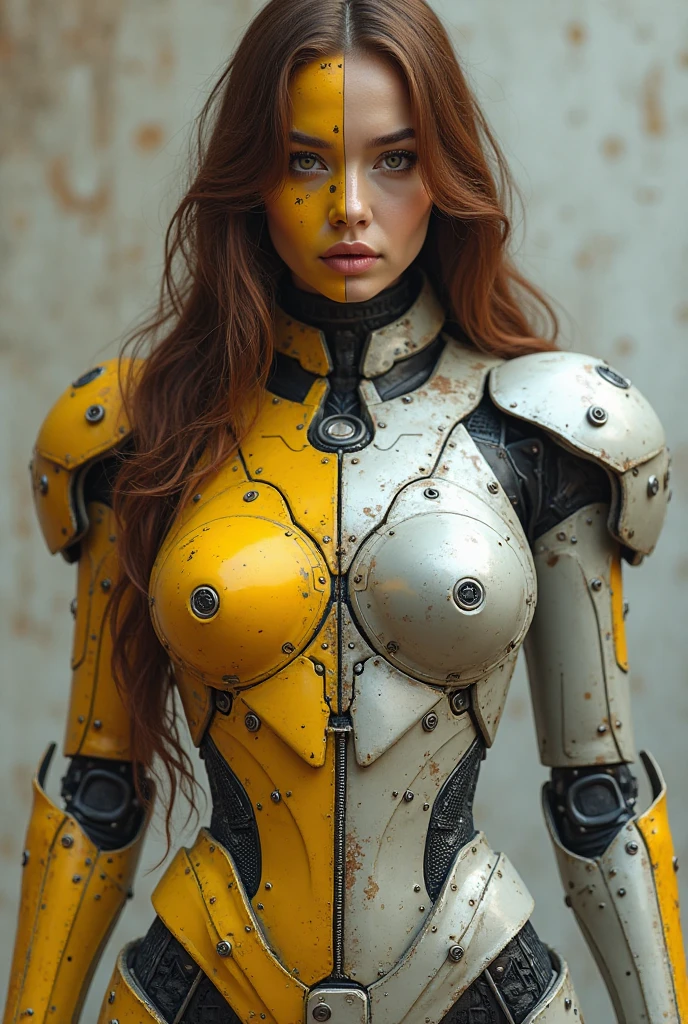 Cyborg in the big city, high quality, absurdres, masterpiece, beautiful, intricate details, 1/2 body crop, slim body, beautiful figure, magnificent anatomy, (intricate details:1.12), HDR, (intricate details, hyper-detailing:1.15), (natural skin textures, hyper realisitc, soft light, Sharp:1.2)