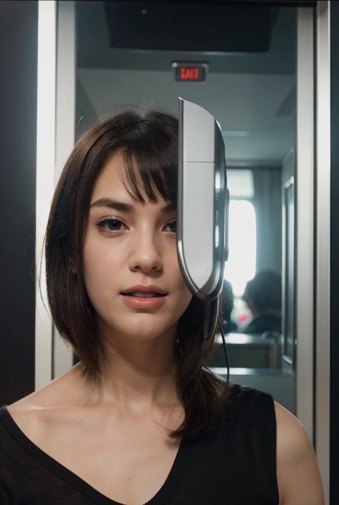 Thin woman, short and dry dark hair, with a sleepy face, with small sores in the mouth, height around one meter and sixty-40 kilos, living a withdrawal crisis, with the desire to use cocaine