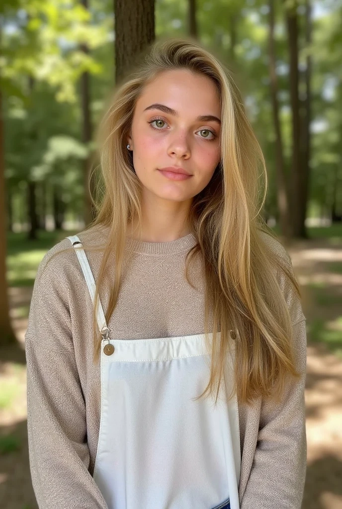 Pretty French teenager, wavy and blonde hair, de 20 ans dans la foret