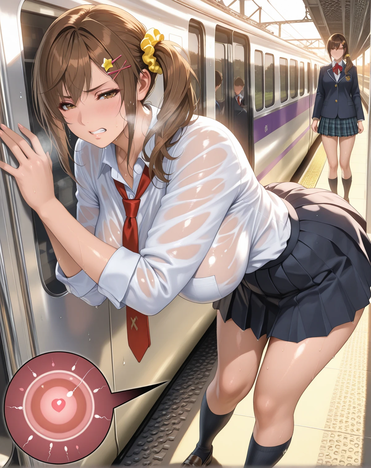 Maki Nishikino、lovelive 、One Girl, crowded train、crowd、on the train、Attacked by a molester、Five Fingers, mini skirt, Being petted、Highest quality, Displeased face, blazer, blouse,Purple bra、 Purple Panties, Her thighs and groin are wet with love juice. 、crowd、Big 、Big Ass、Thick thighs、The woman feels sexual arousal、Having my breasts massaged、Having your groin touched、Reaching orgasm、指でHaving your groin touched、Cunnilingus、Spread your legs、Obscene sound effects、Naughty sound effects