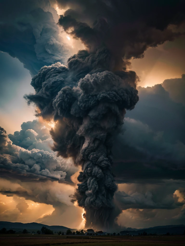A spectacular display of mammatus clouds fills the sky, like giant pouches hanging beneath towering storm clouds. This breathtaking photograph captures the unique formation in vivid detail, showcasing their distinctive bulging shapes. Each cloud appears as if filled with pure white cotton, contrasting against the dark, brooding sky. The image exudes a sense of awe-inspiring beauty, making it impossible to look away from the natural wonder on display.