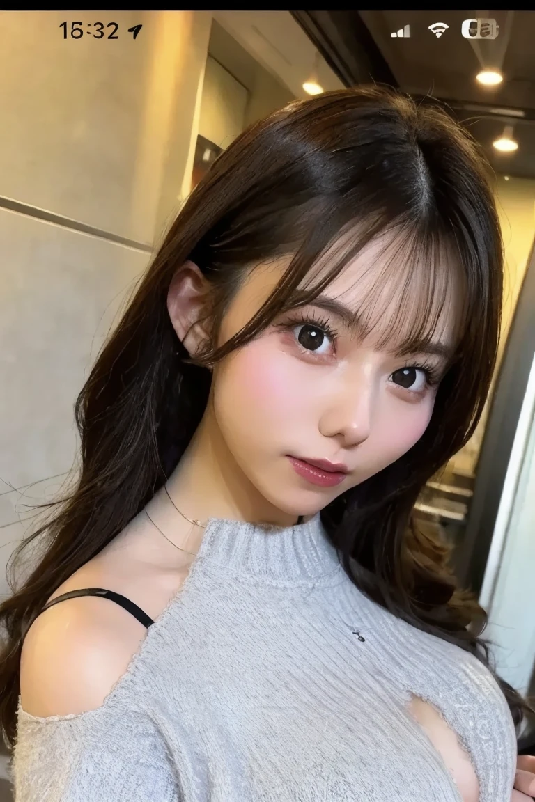 randome pose, mix4, (8K, Raw photography, top-quality, masterpiece: 1.45), (realisitic, Photorealsitic: 1.37), one girls, cute little, A smile、Cityscape, natta, profetional lighting, cafes,street,photon maping, Radio City, physically-based renderingt, Gradient black hair, white hair, Semi-long loose hair, a handsome, girl with, large full breasts,Dress-off shoulder, top quality photo, hight resolution, 1080p, (clearface), (Detailed face description), (Detailed hand description), (masterpiece), realisticlying, extreme light and shadows, dishevled hair, masterpiece, lush detail, (Fine facial features), (Highest Quality Photos), (masterpiece), (finely eye), dual、Look in front of you, Fine clavicle,Emphasis on the armpits、Show lower milk