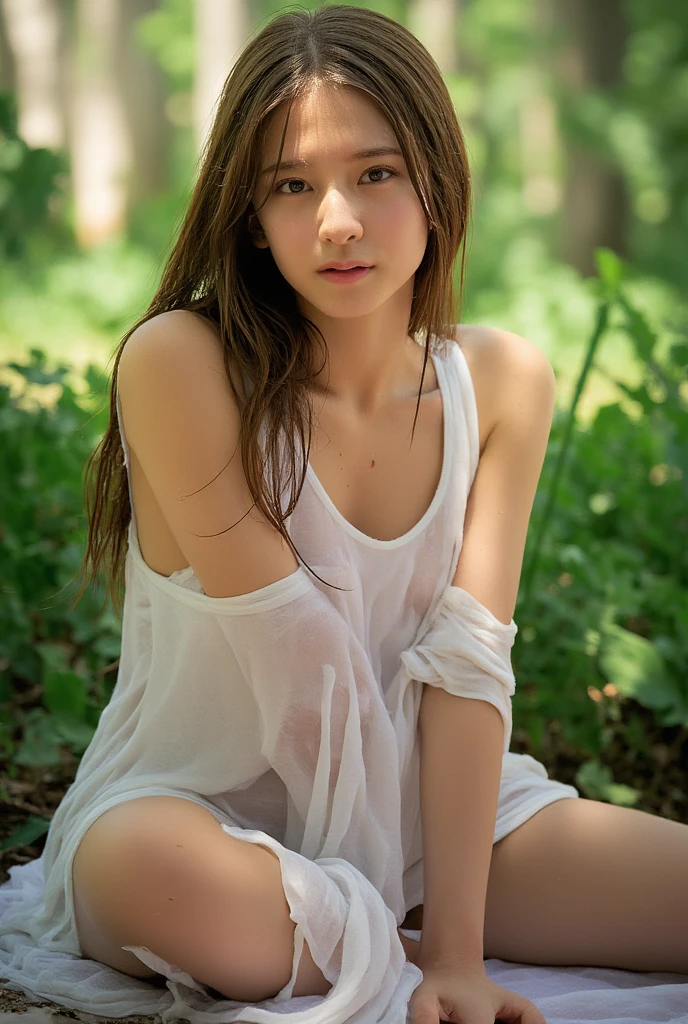 ((Highest quality))、(masterpiece:1.4)、RAW Photos、8k、((Best image quality))、 ((High resolution))、Beautiful face in every detail、Realistic people's skin、Gentle expression、(One people:1.4, One peopleの女性:1.3 )、Realistic、(Medium Hair:1.4, bionde:1.3)、(Beautiful woman)、(Cute Japanese:1.3)、(B cup bust:1.3、Balanced style:1.2)、((mannish))、((Beautiful woman))、(Beautiful Hair)、(Show your forehead)、(((Part my hair in the middle)))、(Her eyes are big:1.3)、20 year old beauty、(Her face is small:1.3 )、Small Head、(Long neck:1.3)、necklace、((botanical garden))、(T-shirts)、((A lot of houseplants))、(Touching a leaf with your hand:1.3)、((Expressions of ecstasy))、(Dynamism:1.3)、(Larger clothes)、 1people、(Wearing a rider's jacket:1.2)、Very beautiful Japan idols、Beautiful and sophisticated nose、Beautiful Eyes、(Simple light color background:1.3)、Complete ???????、Slender body,Small breasts、{Medium Hair}、{sit cross-legged}、Tilt your head、Model body type、1people、Japanese people women、美しいJapanese people women、Ultra detailed face,、cute、White skin、Fair skinの美しい肌、Brown eyes、Beautiful symmetrical face、Small face、Age 25、 Beautiful small breasts、Skin between real people、Perfect figure、Perfect anatomical figure、whole body photos、Detailed and realistic people bodies、Detailed and realistic skin、Realistic face in every detail、Detailed and realistic eyes、Detailed and realistic lips、Detailed and realistic teeth、Detailed and realistic ears、Detailed and realistic hair、Beautiful Hands、Realistic feet down to the last detail、Realistic breasts down to the last detail、Realistic ?????? down to the last detail、Realistic nipples down to the last detail、Realistic female genitalia down to the smallest detail、Realistic ?????? down to the last detail、Detailed and realistic clitoris、Realistic ???? down to the last detail、Thick pubic hair with realistic detail、whole body、whole bodywhite skin、Fair skin、Pubic hair is thick、Thick pubic hair、 Completely ?????、urination、Pleasant expression、Blushing cheeks and an ecstatic expression, Leaking urine、A sex toy is inserted into the anus、Put your arms behind your back、Open yo