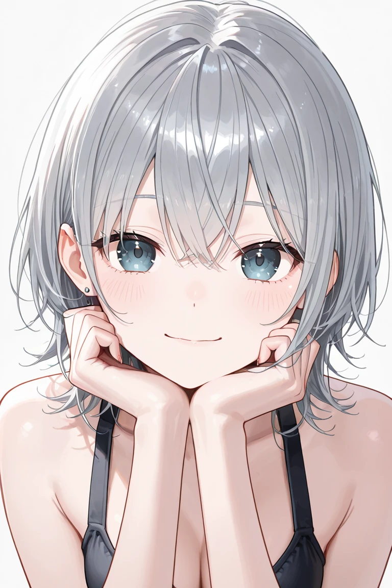 (masterpiece), (best quality), perfect face, beautiful girl, white background background, delicate and beautiful face and eyes, dark intense shadow,
1 girl, vtuber style, cool girl, hololive, amane kanata, short hair, blue bikini, wet body, small chest, cropped shoulders, clavicle, one eye close, smile, bare feet, chest visible through clothes, (full body), looking at viewer, standing, swimming pool,