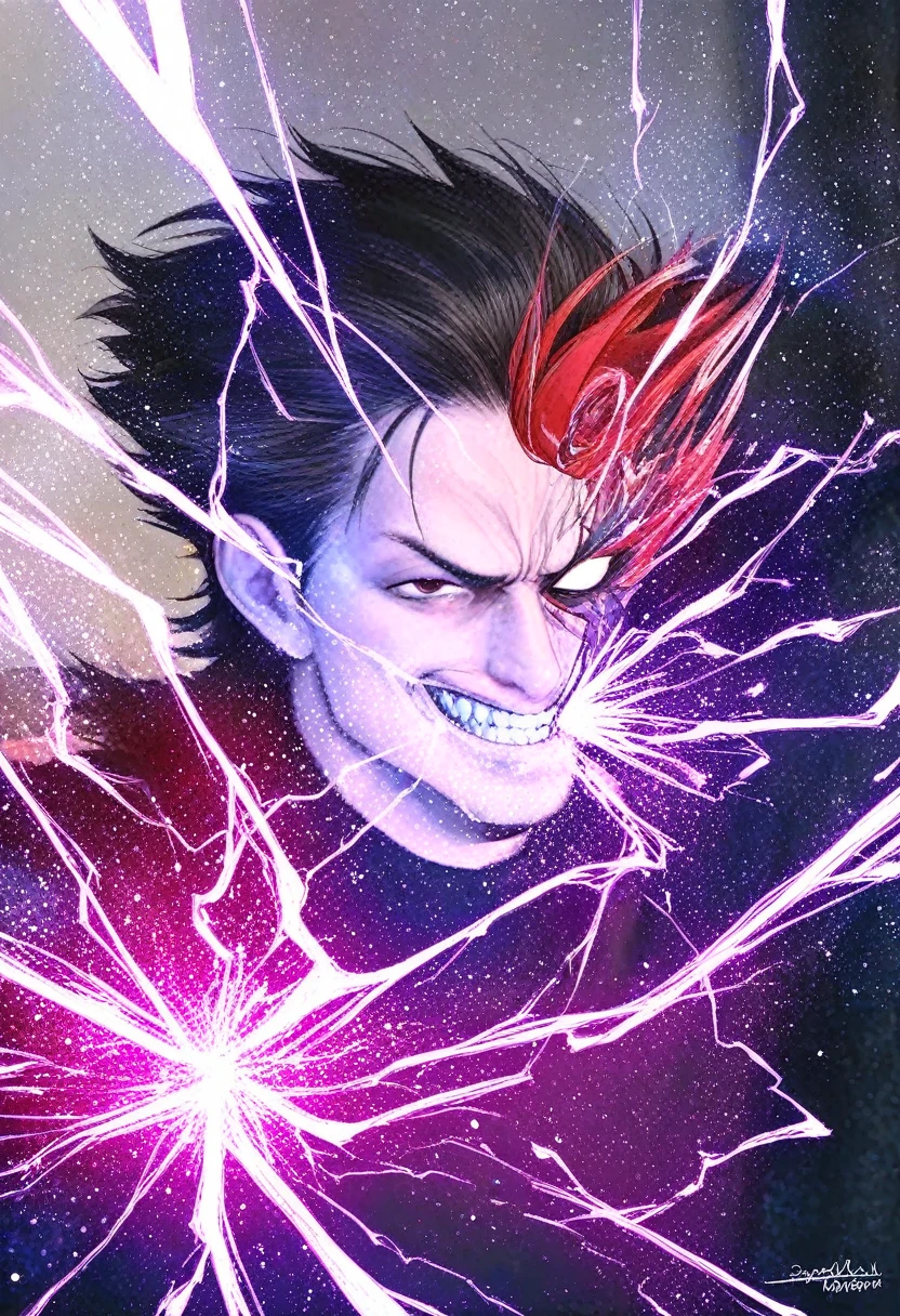 personagem de cartoon , ben 10 with a hand on his face and a demon behind him,carntrix, rosto de anime irritado altamente detalhado, epic anime style, anime style hiper detalhado, stunning manga art style, colorful manga art, arte digital detalhada de anime, colorful manga visual style, color manga panel, advanced digital anime art”, raiva. hiper detalhado, arte oficial, arte em estilo anime, colorful digital illustration
