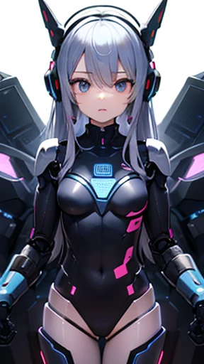 masterpiece, Highest quality, Super detailed,Perfect human body, figure,(One girl),Beautifully detailed head,Full body painting,Full Art, NSFW,high head and body,female robot,1girl,rainbow color eyes,silver skin color,Armor is deep gray color,objet head,telescope head,Monocular,Big Breasts,blade shoulder,Volumetric thighs,glamorous,Open pussy,Sexaroid,Expressionless,View your viewers
