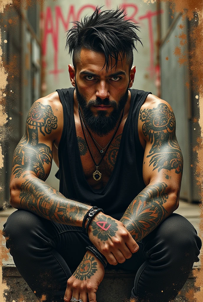 Muslim man with tattoo as aththu