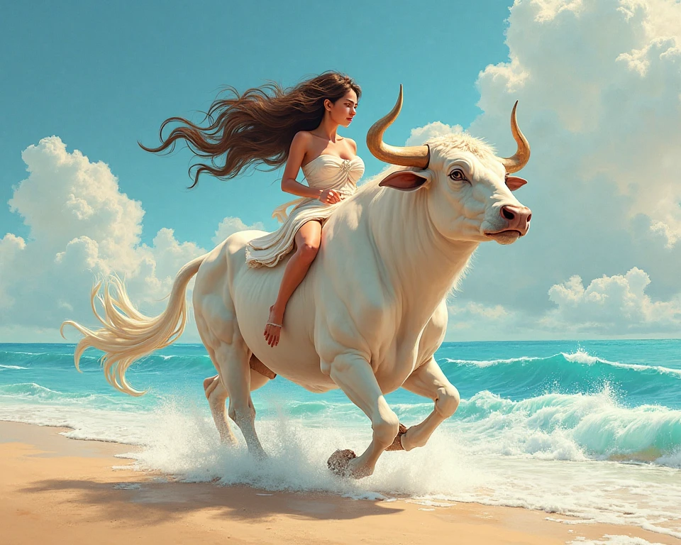 (there is a woman sitting on a white cow, full body, cinematic screen, ethereal, detailed, alluring succubus, ethereal beauty, perched on a cloud, (fantasy illustration:1.3), enchanting gaze, captivating pose, otherworldly charm, mystical sky, soft colors, (detailed cloudscape:1.3), (high-resolution:1.2), ((masterpiece)), (best quality), HDR, ((masterpiece)), (best quality), HDR, FEMME,artistic, Soft color palette, windblown flowers, Sparkle, magical photography, Soft smooth lighting, Light background,[light smile], expressionless, ON beach, sea, dramatic sky, warmtone, woman running,, a mature sad female, ethereal, large breasts, vivid color, bare shoulders, arms down, armpits, thighs, [light smile], expressionless, masterpiece, 8k resolution, fantasy art, ((high jumper's body proportions)), ((((no panties)))), ((no panties))), ((( No pants))),(((No socks)))),(No skirt)))),((No shoes)))),((Dynamic posture)))), (Full body))), , (Greek feet), (Carefully groomed nails),((Delicate and small toes, perfect toes))), (Camel toes),((Correct anatomy)),((Correct dissection))),( Clothing: high slit design, white flowers cut at the waist, perfectly blending with the figure))), (((the world of clouds and mist))), (the clothes are painted with dirty and blood )))),