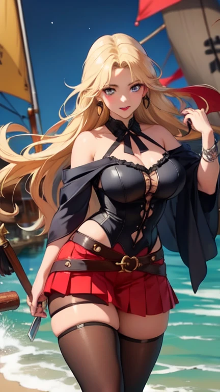 1womanl,33yo,熟妇,Bigchest,Raised sexy,Pornographic exposure, 独奏,Beauty contests,standing on your feet(Background with:the sea,snow mountains,warships,at winter season,Blizzarding,Big snowflakes)On warships, She has long blonde hair,Long hair flutters in the wind,Redlip,dynamicposes,Sweat profusely,drenched all over the body,seen from the front, hair straight, mostly cloudy sky,(((tmasterpiece),(Very detailed CG unity 8K wallpaper),best qualtiy,cinmatic lighting,detailed back ground,beatiful detailed eyes,Bright pupils,(Very fine and beautiful),(Beautiful and detailed eye description),Blue eyes,Redlip,ultra - detailed,tmasterpiece,)),facing at camera,(The upper part of the body),A high resolution,ultra - detailed),revealing breasts,Bare genitalia, Bulge,legs are open,sexyposture,Camel toes,Flushed complexion,Open-mouthed,frontage,Pirate King,tricorn hat,(Wearing:Red cloak,Down jacket Pirate King uniform,Sexy leggings,Armour,Gold wire embroidery,Snowflake decoration,Victorian style)