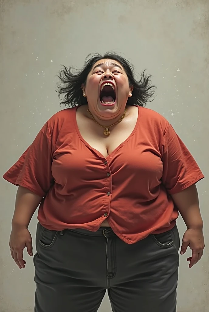 Fat girl angry and crying