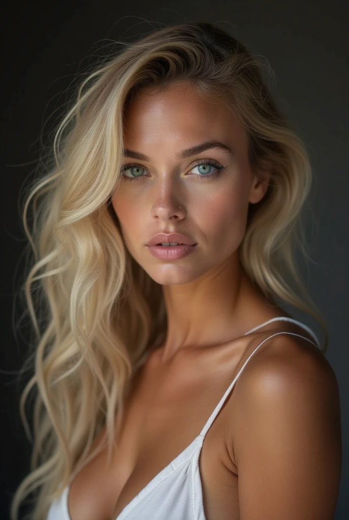 A beautiful blonde teenager with thick lips blonde with big breasts and very sexy