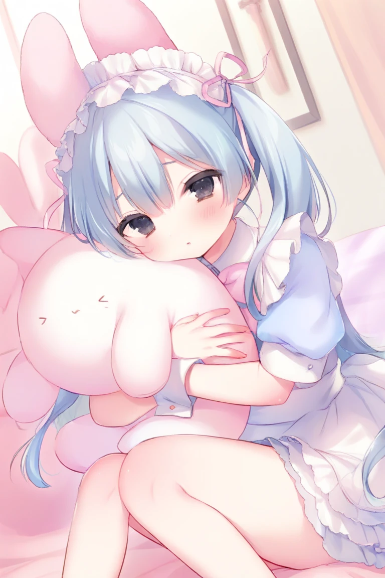 nsfw,((One Man and Two Women,Having sex)),lying down,Lift both legs,Sex,Light blue hair,Light pink hairstyles,Cat ear,Pink Eyes,light blue lolita,White socks,,Pink ribbon,Open Mouth Smile,Best image quality,Highest quality
