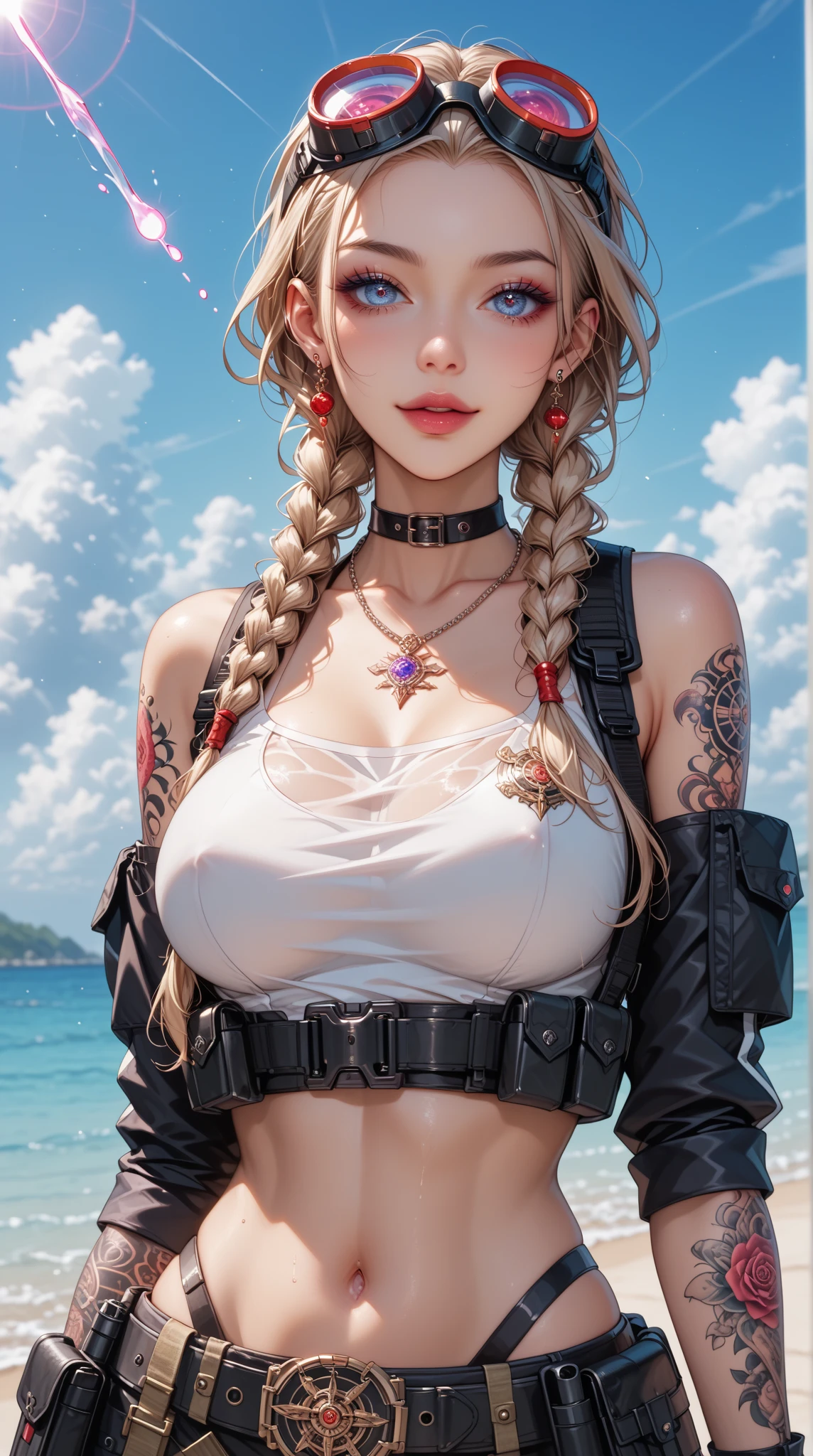 masterpiece, best quality, masterpiece,best quality,official art,extremely detailed CG unity 8k wallpaper, game_cg,1 girl, girl,solo, mature female, ninja, medium hair, aqua hair, disheveled hair, side braid, looking at viewer, black eyes, medium breasts, western, cropped jacket , boots, <lora:koreanDollLikeness_v10:0.21>,finger_gun, <lora:guofeng3Lora_v32Lora:0.1>