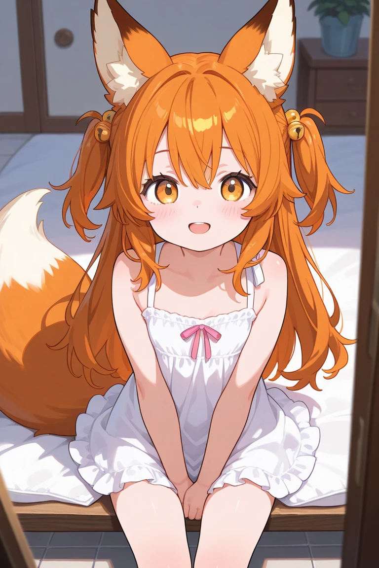 pastel watercolor anime、look at the audience、[anime girl with long orange hair and squirrel ears holding a big orange,fullbody,squatting, girl、jewel eyes、beautiful arrangements and motifs、written boundary depth、flat avatar, 1girl, smile, light orange hair((Squirrel ears wavy hair growing on the head))、The tips of the squirrel’s ears are orange、orange object、orange hair tips, Fashionable design clothes((orange and white)),background white, cute girl、orange theme、orange juice、a lot of big oranges、orange hair ornament]、anime girl with oranges and a cat tail, fluffy orange skin, cute anime catgirl, very beautiful anime cat girl, beautiful anime catgirl, cute anime, foxgirl, anime catgirl, fox tail, anime style 4 k, cute anime girl, cutecore, anime girl with cat ears, anime cat, high quality anime artstyle, (anime girl)