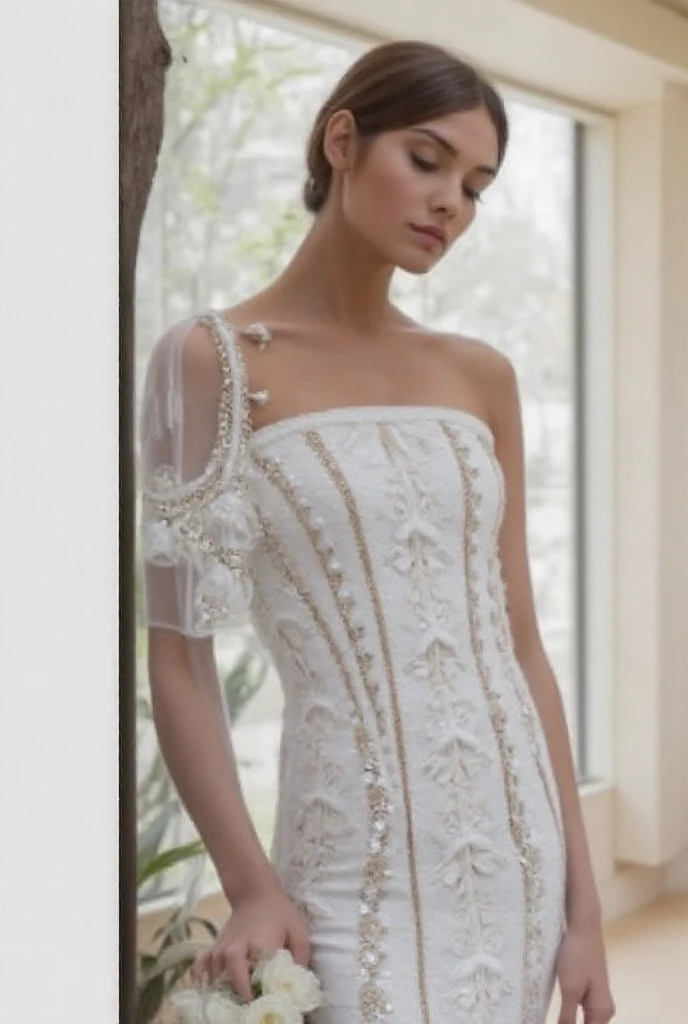Mulher, primavera, roupa leve, flores