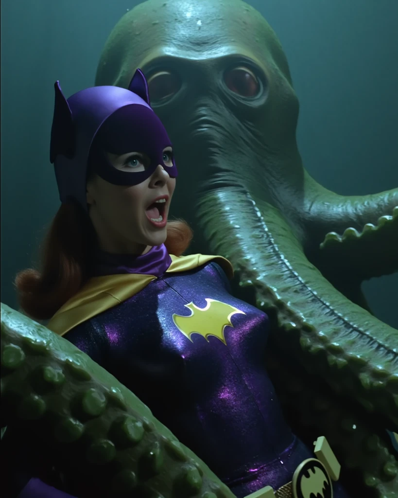 A swift woman (nude) is raping a slimy alien tentacle beast, forcing its enormous penis in her ass, live performance at concert. She takes what she wants