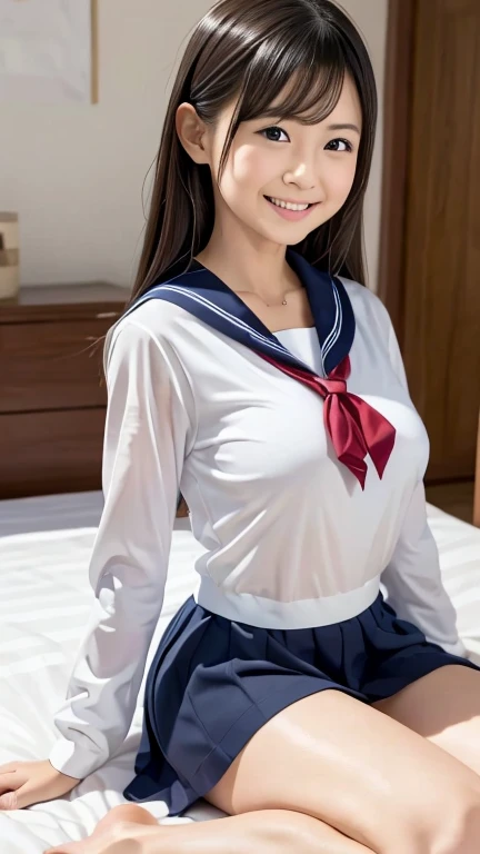 ((highest quality, 8K, masterpece :1.4anime)), highest real,Sharpness:1.3, Perfect Body Beauty:1.4,super detailed face and skin texture,(Glowing skin) ,((super real,best quality)),(soft lighting),super detailed face,top-quality、SUPER high resolution、photo of an exquisitely beautiful JAPANESE girl、Extraordinary beautiful girl、Detailed cute and beautiful face、(pureerosface_v1:0.008)、LONG HAIR cut with beautiful bangs,Attractive bright natural BROWN HAIR, (short straight silky hair)、finer hair,alice in the wonderland、18 year old、Glowing white shiny skin、facial hairs、Bangs that extend to the face、Bangs between the eyes、Attractive glowing beautiful bright clear big eyes、eye liner、Double eyelids、Lush bust, ((NSFW:1.5)), my sister,18 years old,((JAPANESE IDOL)),(huge breasts :1.8,large breasts:1.8,beautiful areola,small areola),(Glowing skin),(((Manga style background)),(Inside the room, bright room, Marble floors, white concrete walls,large windows, sunlight shines in),)((Perfectly rendered hands and fingers)),((Look down:1.6,Look at mybreasts:1.6)),((Composition from the front:1.4)),((SMILE FACE:1.4)),(close up face:1.2,upper body:1.2),((school uniform:1.4,sailor suit:1.4,RED SKIRT:1.2,WHITE SHIRTS:1.2)),(Squatting:1.4,cum in pussy:1.4)
