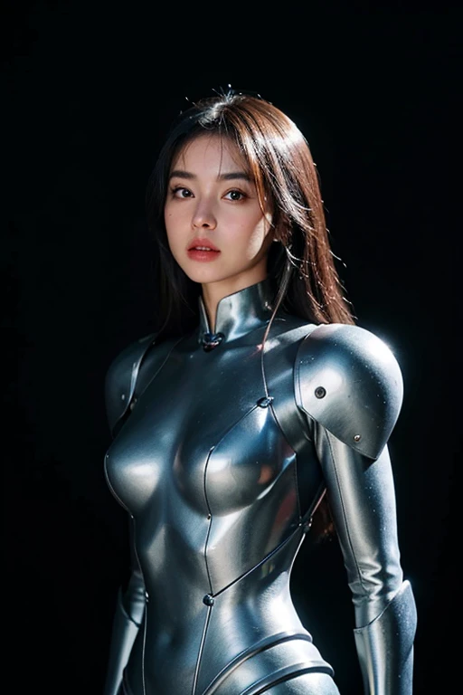 Bio mechanical alien female, dutch angle, hyper realistic, hyper detailed
