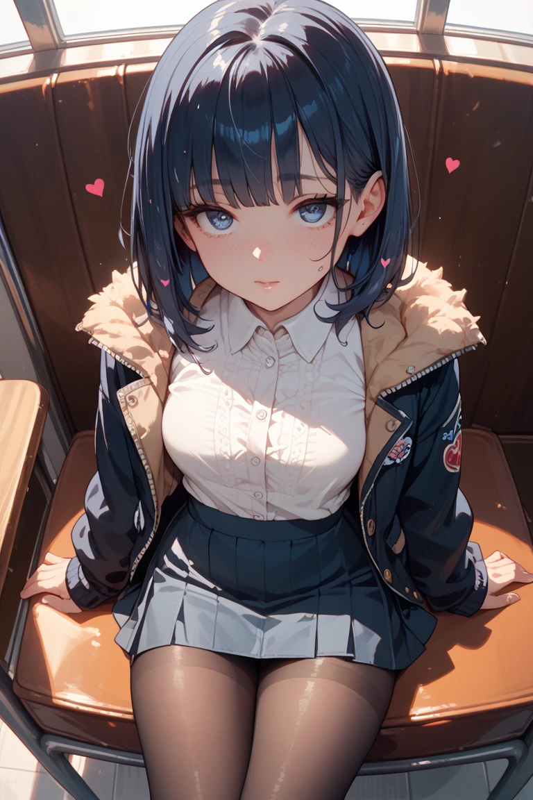 1 girl, single girl, sexy girl, wavy blue hair, dark skin, big breasts and wide hips, pink top with a heart-shaped neckline, a small dark pink skirt, a long pink boot, telephone on one side, in an Penthouse