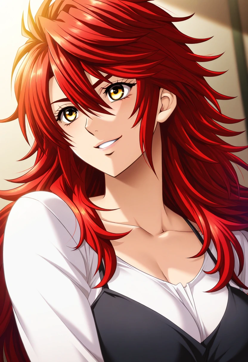 <lora:RindouKobayashi:0.7>, shokugeki no souma, Rindou Kobayashi ,high resolution, red hair,long hair, solo, 1woman, outside, jungle, detailed eyes, ((yellow eyes)), school uniform