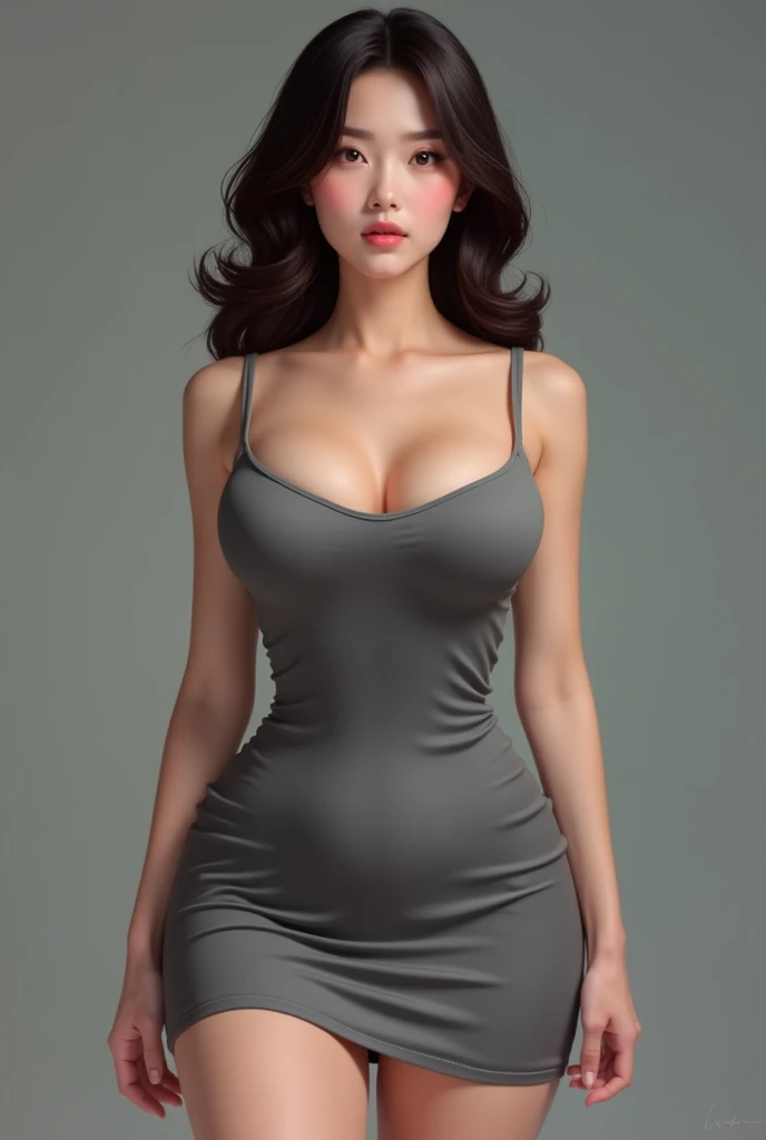highres,best quality,woman,large breasts,cowboy shot,tight dress,thigh high stocking,