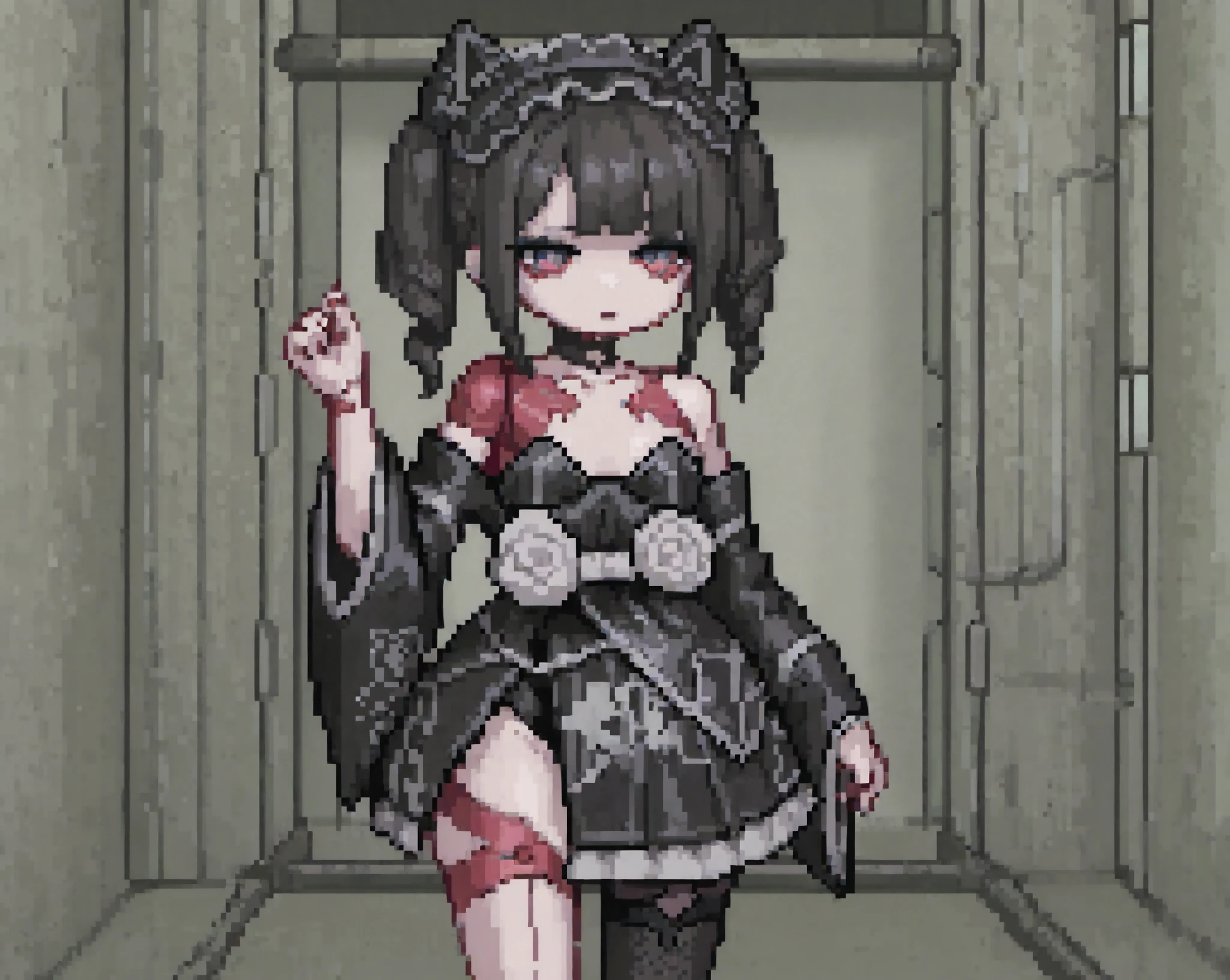 (masterpiece, best quality:1.2), a subject, A beauriful girl with techno fantasy style armour and sword, (technological aggressive design), cyberpunk, 4K, UHD, (Photorealistic:1.4),Ultra high resolution, masterpiece, ultra realistic, ultra nitide, insane details, black armour with red lights, black short hairs, (european)