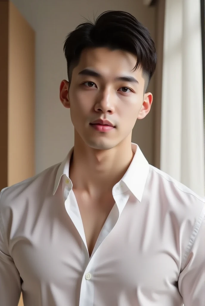 (Masterpiece、Perfect beauty), (Young Man, Black short hair, smile), Luxury,Warm, subdued lighting,
