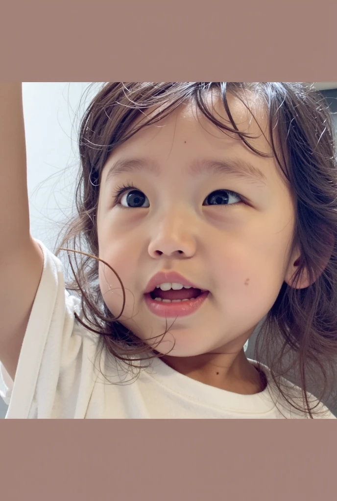 There was a little girl with a toothbrush, 2 years old, with black pigtails, wan adorable korean face, jaeyeon nam, braid hairstyle, Cute little girl, young lovely Korean faces, Korean girl, Young Asian girl, young cute wan asian face, child, She has a cute face, two pigtails hairstyle, beautiful lovely