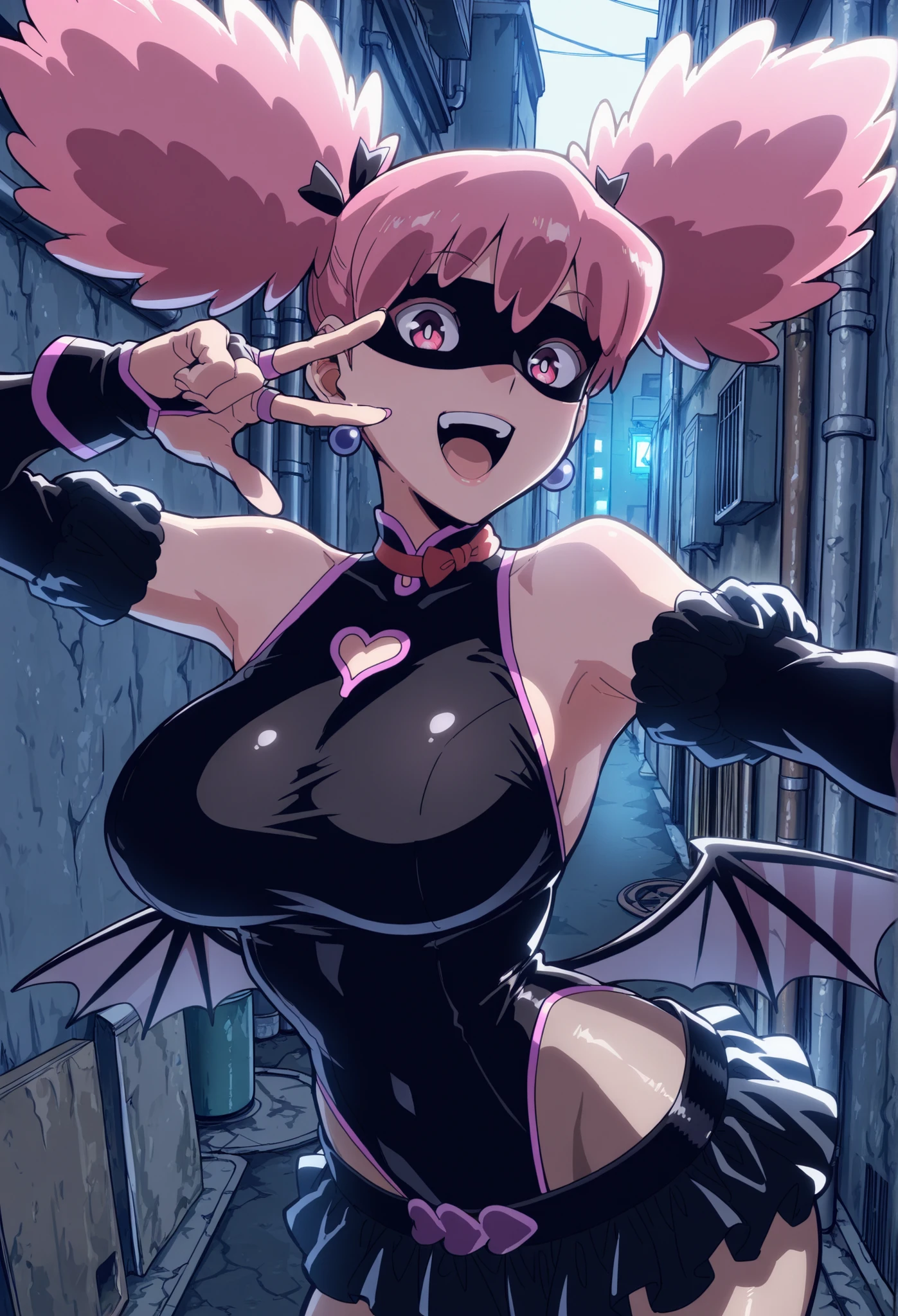 (masterpiece, best quality:1.2), laughing heartily, gradient eyes, full body, (The protagonist overlooking the demonic city from above:1.2), (Manhattan city:1.2),