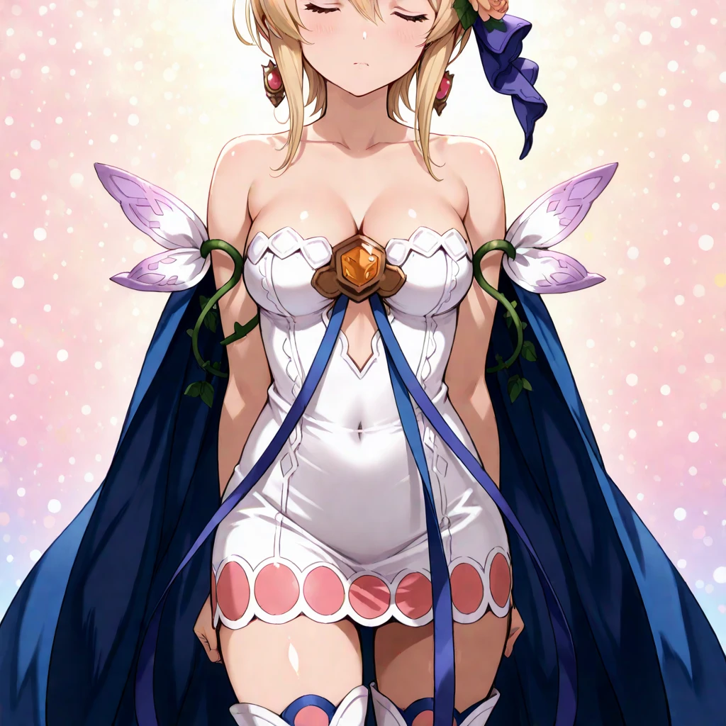 "(masterpiece:1.1), best quality,
1girl, (80s anime style:1.3), (eyelashes:1.5), (loli:1.2),
(intricate high detailed body:1.2),
blonde hair,
(forehead exposed, hair slicked back:1.1), (short hair, twin bun:1.1), (hair ribbon:1.2),
red eyes,
(large breasts:1.1),
(happy, smile:1.2), blush,open mouth,
(see-through lace leotard armor:1.2), (garter belt:1.1),
(ribbon:1.1), (jewelry:1.1), necklace,
standing, crossed arms,
(upper body, cowboy shot, looking at viewer, from front:1.1),
(daytime, woods, grassland, outdoors:1.1)"