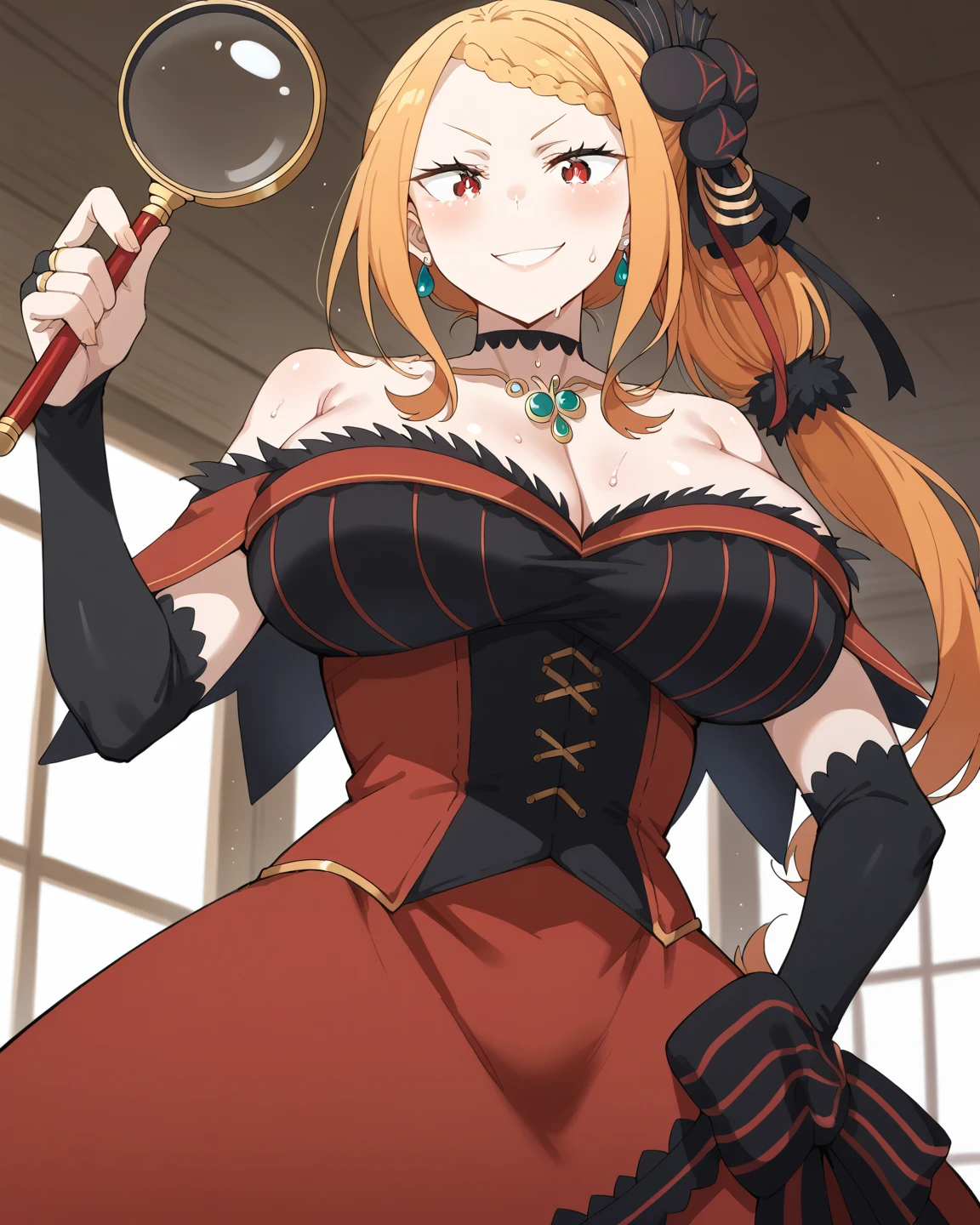 hmpris, long hair, bangs, choker, necklace, lipstick, blush, Hot girls, baddie, staring, glaring, bad attitude, mean girl, crazy, smoking, sensual, attractive, masterpiece, best quality, highly detailed, a anime girls in long dress with navel cutout posing for a
picture, evil smile, smile, open mouth, (nsfw) not safe for work, revealing dress, beautiful dress center
opening , long dress with bellybutton showing, ecchi anime style, anime girls, ecchi style, ecchi, digital
anime art!!, in anime style, official artwork, visual novel cg, beautiful anime girl, anime style 4 k, exposed
navel, exposed bellybutton, jewelry, earrings, complex detailed background, casino environment, fancy
interior environment, rich interior, navel piercing