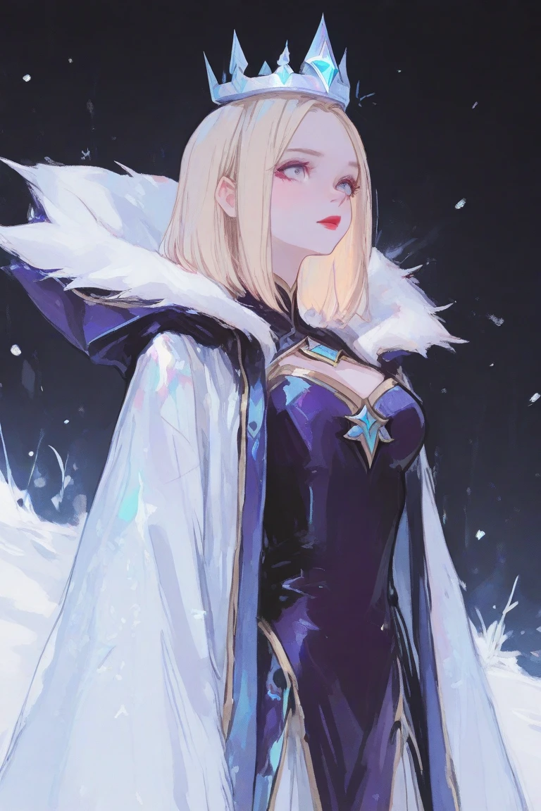 official art, drow ranger, 1girl, medium full shot, side view, solo, thin waist, (purple body), white hair, hood, hooded cloak, [muscular], wide hips, blue eyes, moonlit night, wind, (blue tones), best quality, (masterpiece), realistic, 8k illustration
<lora:dotaDrow:0.7>