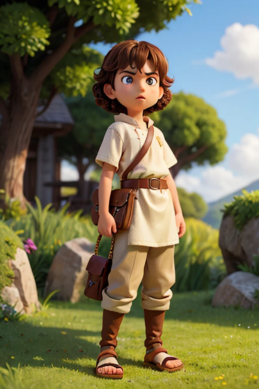 (masterpiece), best quality, expressive eyes, perfect face, medieval world, 5 year old boy wearing a green tunic shirt wearing speedo, standing, village shop in background, strong