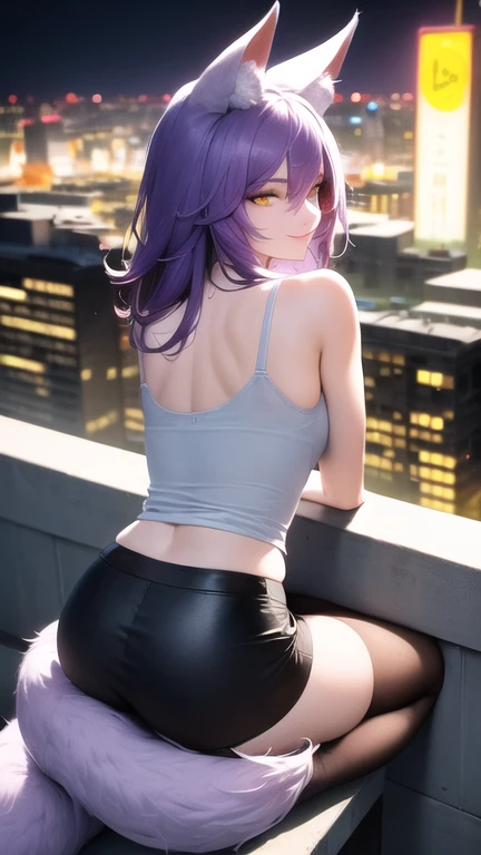 (masterpiece, best quality), 1girl, looking back, ass support, purple hair, very long hair, red eyes, outside, outdoors, handrail, detailed background, <lora:ass_support_object_v0.2:1>, <lora:GoodHands-vanilla:1>