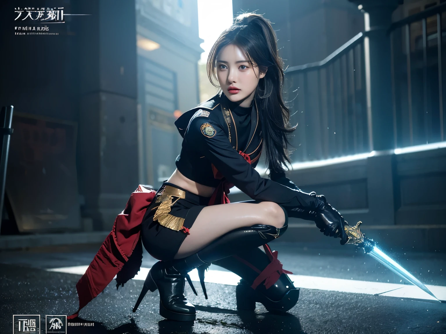 Female assassin in the night