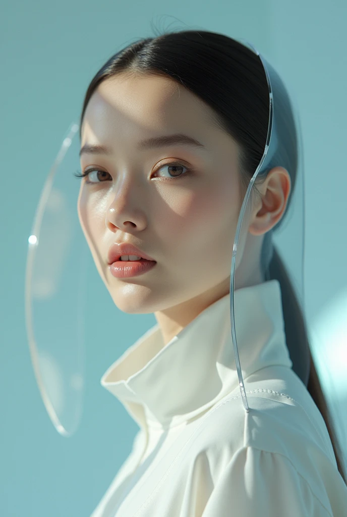 ((An escape capsule from a spaceship in a science fiction movie)), ((the capsule is resembling a metal ultra-futuristic coffin)),((the capsule has fallen into a bamboo forest in a night)), The upper half of the escape capsule is made of transparent glass, ((A girl is sleeping on her back with her eyes closed inside the escape capsule)), ((the girl is 10 years old)),the girl is wearing silver metalic clothing, The inside of the capsule is filled with dazzlingly bright light from the lamps and control panels of the life support system, The bright light shines on the girl's face,The bright light shines on the girl's face,feminine,(((baby face))),((very cute face)),((small nose,slim waist,small hip)),brown smooth hair, smooth skin, ((big double eyelid eyes)), ((brown eyes)),(no accessary, no manicure, no make up),