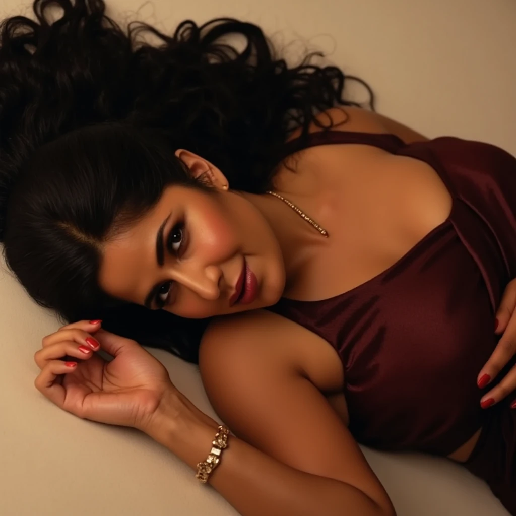 araffe woman in a black suit and red bra top sitting on a bed, very seductive pose, seductive lady, full body photoshoot, modeling shoot, modeling photography, with a seductive smile, sexy girl with dark complexion, glamour photography, sexy look, elegant seducing pose, full body shoot, photoshoot, sexy pose, promotional photoshoot, solo photoshoot, stunning elegant pose, big , sexy cleavage show, full wet body