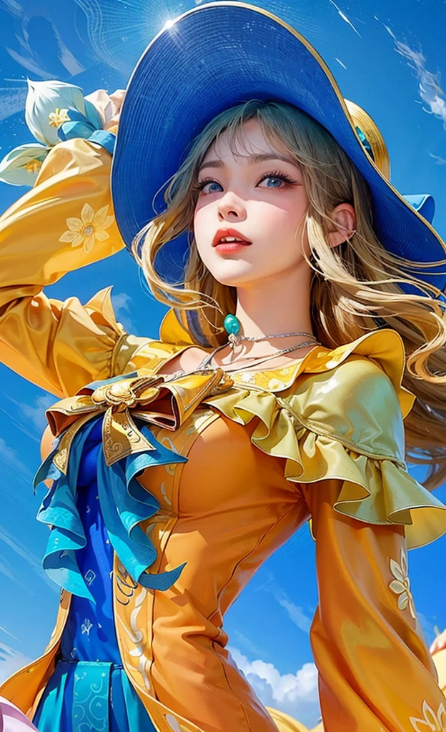anime girl in a yellow Lingerie and blue hat, style artgerm, mobile legends, ! dream artgerm, ashe, like artgerm, artgerm style, style of artgerm, wild rift, splash art, extremely detailed artgerm, ig model | artgerm, trending artgerm, artgerm detailed